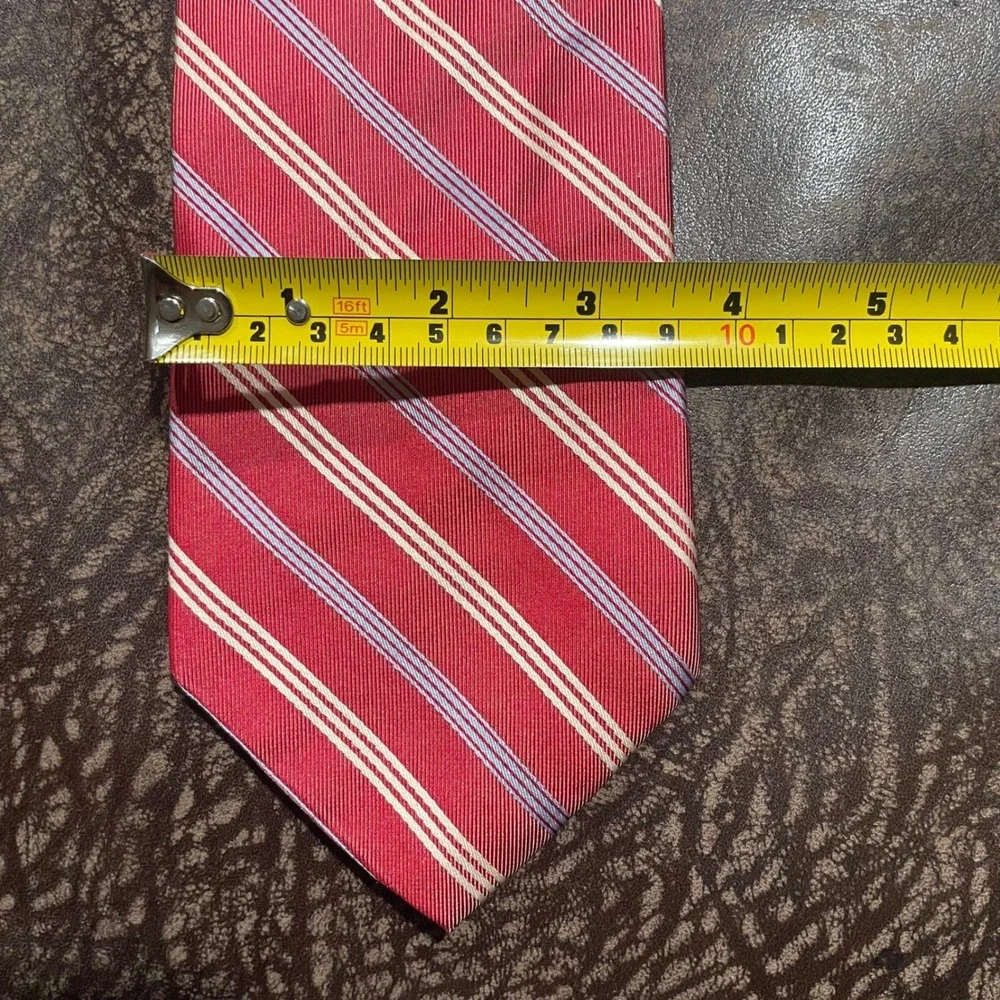 Brooks Brothers 346 Mens Red‎ Striped Pure Silk Necktie Made in USA Rep Stripe